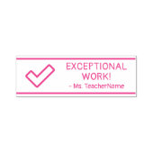 "AUSSERGEWÖHNLICHE ARBEIT!" + Name des Lehrers Rub Permastempel (Design)