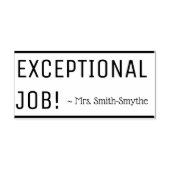 "AUSSERGEWÖHNLICHE ARBEITSPLÄTZE!" + Name der Brie Gummistempel (Prägung)