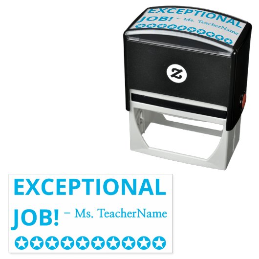 "AUSSERGEWÖHNLICHE ARBEITSPLÄTZE!" + Name des Inst Permastempel (Beispiel)