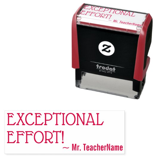 "AUSSERGEWÖHNLICHE BEMÜHUNGEN!" Briefmarke aus Kau Permastempel (Beispiel)