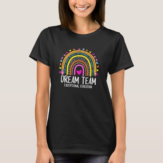 Außergewöhnliche Bildung Regenbogen-Belehrer zurüc T-Shirt (Vorderseite)