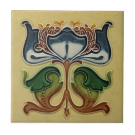 Außergewöhnliche englische Art Nouveau Floral c190 Fliese