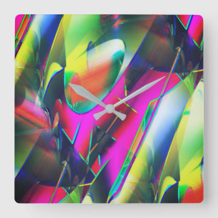 Außergewöhnliche Farbstoffe in abstrakten und schm Quadratische Wanduhr