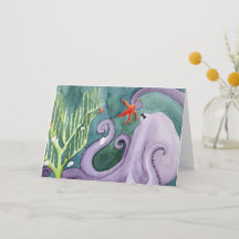 Außergewöhnliche Ferientiere: Octopus Grußkarte A5