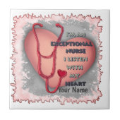 Außergewöhnliche Krankenschwester am roten Herzen Fliese (Vorderseite)