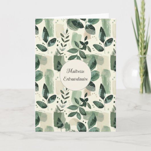Außergewöhnliche Lehrerin – Florale Moderne Karte (Vorderseite)