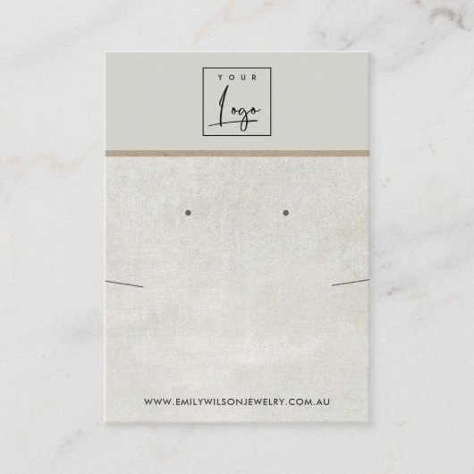 AUSSERGEWÖHNLICHE WEISSGRAY CONCRETE NEKLACE EARRI VISITENKARTE (Vorderseite)