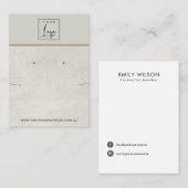 AUSSERGEWÖHNLICHE WEISSGRAY CONCRETE NEKLACE EARRI VISITENKARTE (Vorne/Hinten)