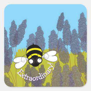 Außergewöhnlicher Bienenaufkleber Quadratischer Aufkleber
