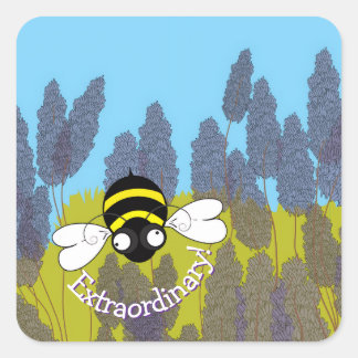 Außergewöhnlicher Bienenaufkleber Quadratischer Aufkleber