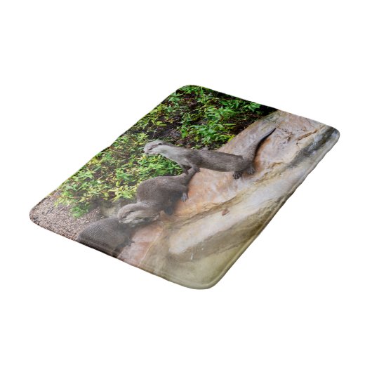 Außergewöhnlicher Otter, Memory Foam Badematte (Schrägansicht)