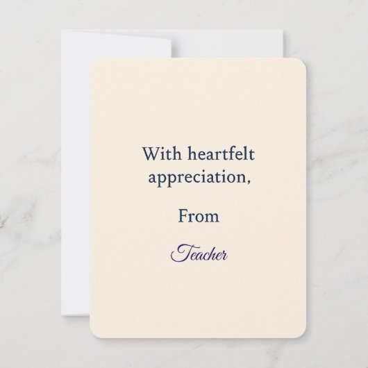 Außergewöhnlicher Schüler - Lehrer mit Inspiration (Rückseite)