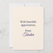 Außergewöhnlicher Schüler - Lehrer mit Inspiration Einladung (Rückseite)