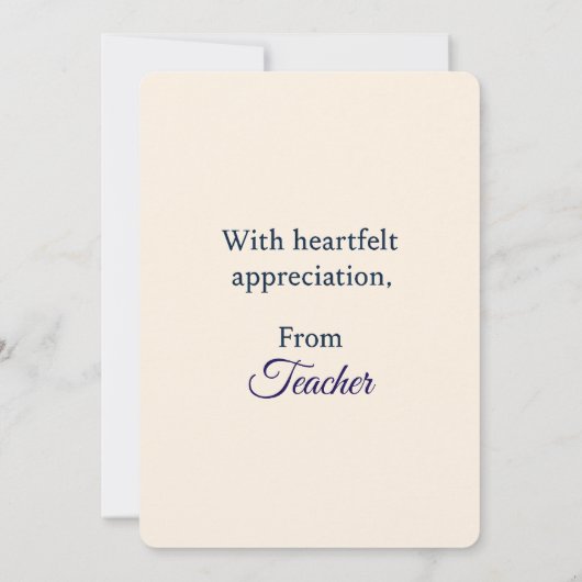 Außergewöhnlicher Schüler - Lehrer mit Inspiration Einladung (Rückseite)