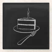 Außergewöhnliches Kuchen-Design, Geburtstag oder E Glasuntersetzer (Vorderseite)