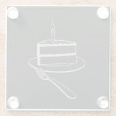 Außergewöhnliches Kuchen-Design, Geburtstag oder E Glasuntersetzer (Rückseite)