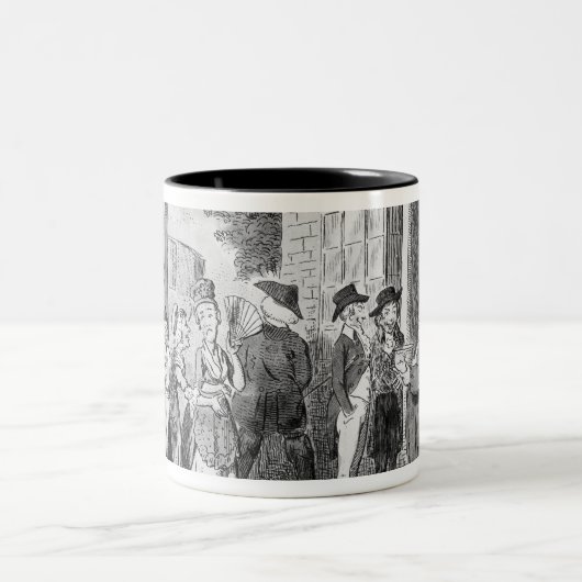 Außerhalb der alten Hut-Taverne Zweifarbige Tasse (Mittel)