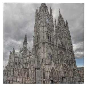 Außerhalb der Basilika in Quito, Ecuador Fliese
