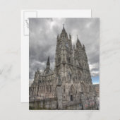 Außerhalb der Basilika in Quito, Ecuador Postkarte (Vorne/Hinten)