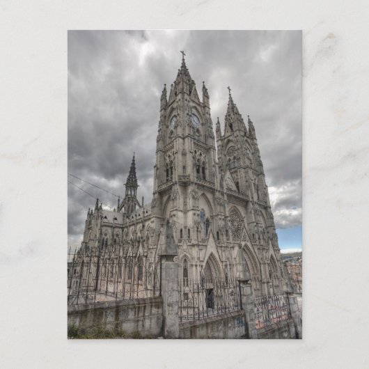 Außerhalb der Basilika in Quito, Ecuador Postkarte (Vorderseite)