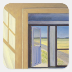 Außerhalb der Box Quadratischer Aufkleber