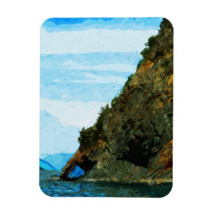 Außerhalb der Bucht von Seward Alaska Abstrakt Magnet