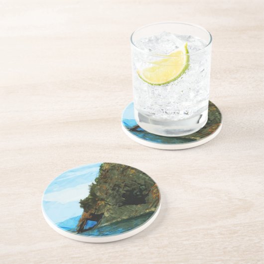 Außerhalb der Bucht von Seward Alaska Abstrakt Untersetzer (Seite)