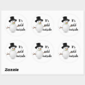 Außerhalb der Niedlichen Wintersaison ist es kalt Runder Aufkleber (Blatt)