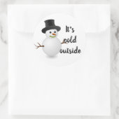 Außerhalb der Niedlichen Wintersaison ist es kalt Runder Aufkleber (Tasche)