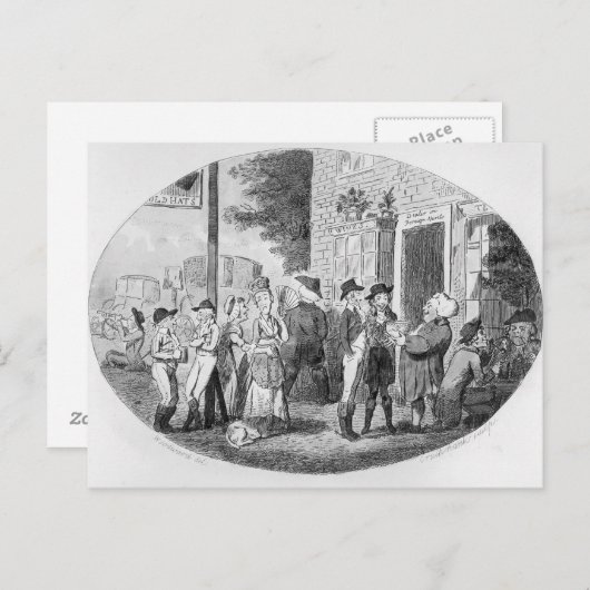 Außerhalb der Taverne Old Hats Postkarte (Vorne/Hinten)