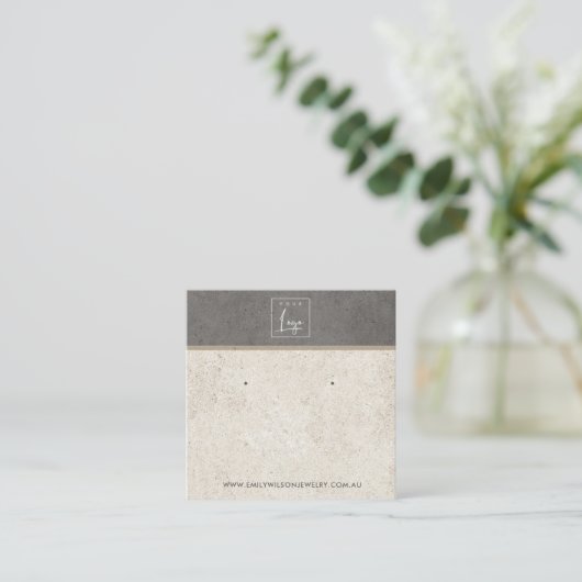 AUSSERHALB DER WEISSEN GRAUEN STUCKSTUD-OHRENANZEI QUADRATISCHE VISITENKARTE (Stehend Vorderseite)