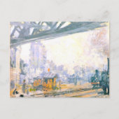 Außerhalb des Bahnhofs Saint-Lazare Postkarte (Vorderseite)