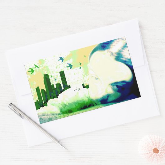 außerhalb des Bereichs liegen. Rechteckiger Aufkleber (Umschlag)