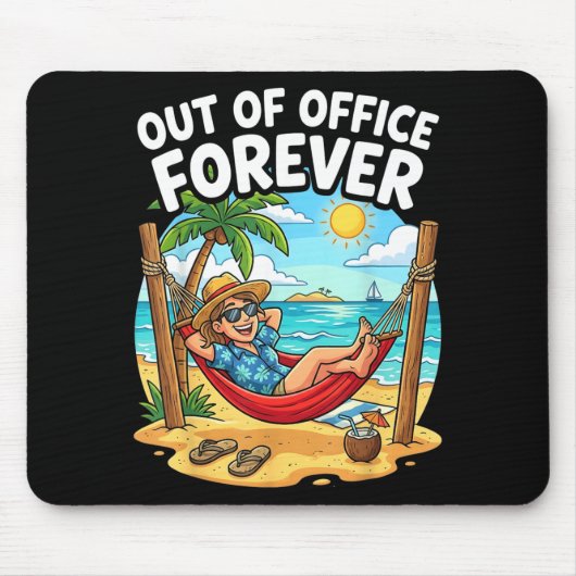 Außerhalb des Büros für immer lustiger Ruhestand U Mousepad (Vorne)