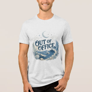 Außerhalb des Büros Küstenozeanwellen Vintage-Stra Tri-Blend Shirt