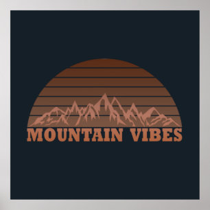 außerhalb des Hauses Bergvibes Vintage Retro Sonne Poster