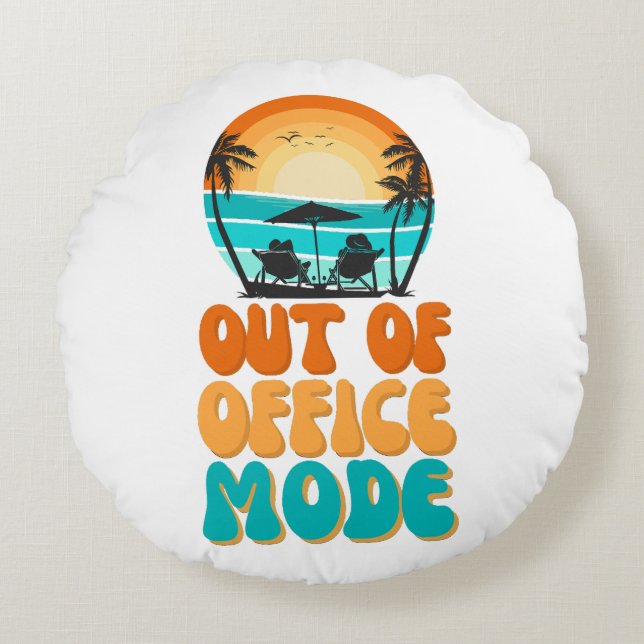 außerhalb des Office-Modus Rundes Kissen (Vorderseite)