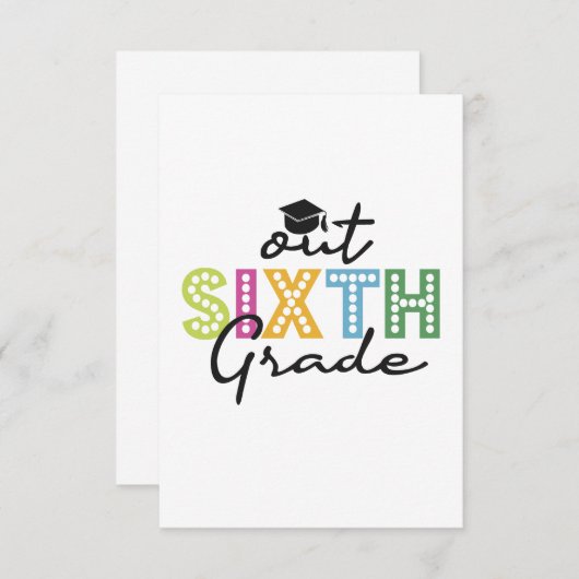 Außerhalb des Sechsten Abschlusses Senior Summer V Dankeskarte (Vorne/Hinten)