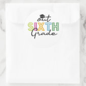 Außerhalb des Sechsten Abschlusses Senior Summer V Runder Aufkleber (Tasche)