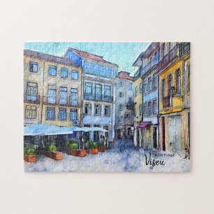Außerhalb des Weges Cafe Viseu Portugal Postcard Puzzle