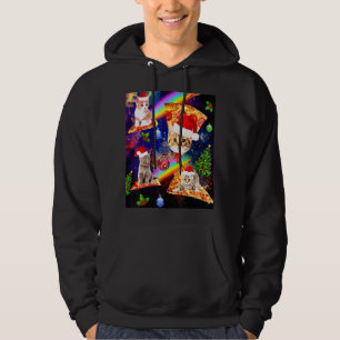 Außerhalb des Weltraums reiten Weihnachtskatzen au Hoodie