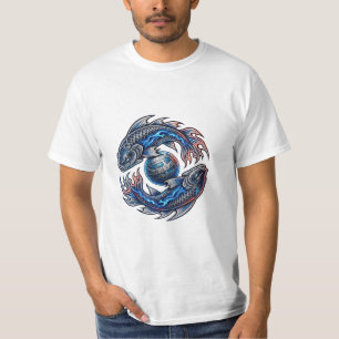 AUSSERHALB DES WELTRAUMS Tao Fish – Blaue kosmisch T-Shirt