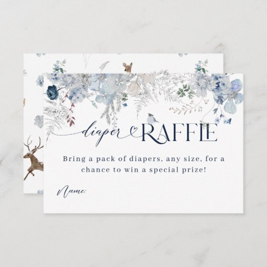 Außerhalb des Winters florale Hirschduschbücher Begleitkarte (Vorne/Hinten)