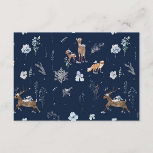 Außerhalb des Winters florale Hirschduschbücher Begleitkarte (Rückseite)