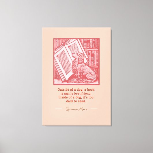 Außerhalb eines Hundes - Groucho Marx Zitat Leinwanddruck (Vorderseite)