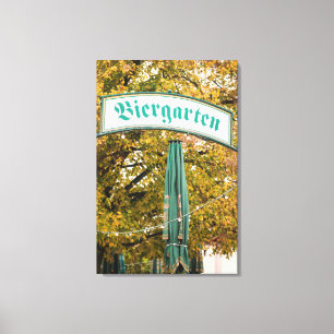 Außerhalb von Biergarten Sign, Deutschland Leinwanddruck