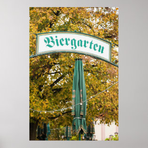 Außerhalb von Biergarten Sign, Deutschland Poster