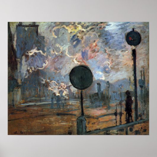 Außerhalb von Saint-Lazare von Claude Monet Poster (Vorne)