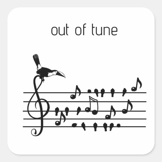 Außerhalb von Tune, Toucan verbinden Singvögel Quadratischer Aufkleber (Vorderseite)