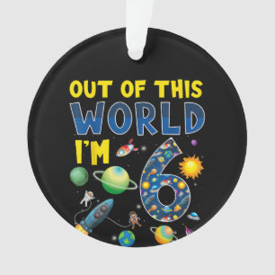 Außerirdisch Ich bin 6 Weltraum-Rakete Geburtstag Ornament
